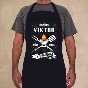 Grillmester legenada névvel ellátott fekete