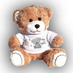 Plüss maci "Te vagy a legjobb" (B) feliratos pólóban