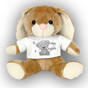 Plüss nyuszi "Te vagy a legjobb" (B) feliratos pólóban