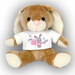 Plüss nyuszi "Te vagy a legjobb" (C) feliratos pólóban