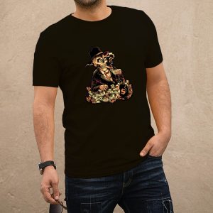 Koponya és dollár fekete póló