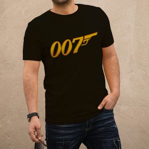 Bond fekete póló arany felirattal