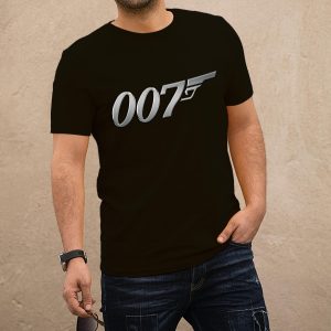 Bond fekete póló ezüst felirattal