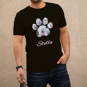 Tappancs fekete póló saját kutya fotójával