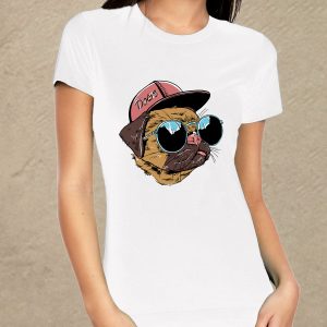 Mops - fehér női póló