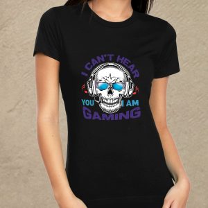 Gaming skull - fekete női póló