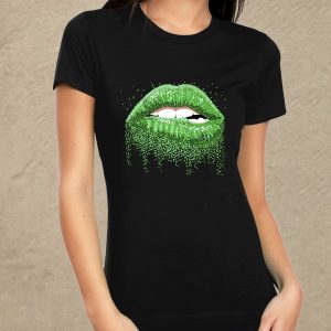 Zöld száj - fekete női póló