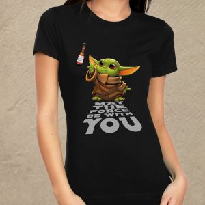 Baby Yoda - fekete női póló