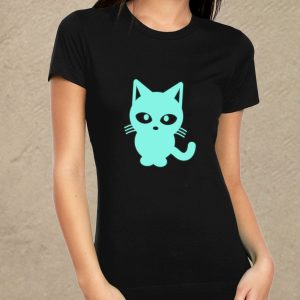 Black cat fekete női póló kék mintával