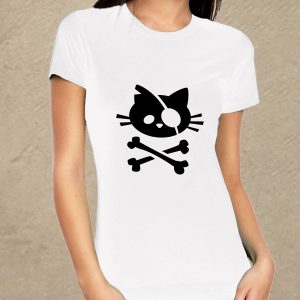 Pirate cat fehér női póló