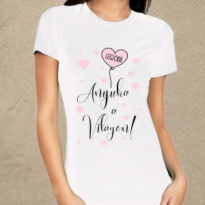 Legjobb anyuka fehér női póló