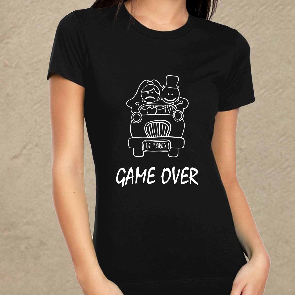 Lánybúcsú Game Over fekete női póló