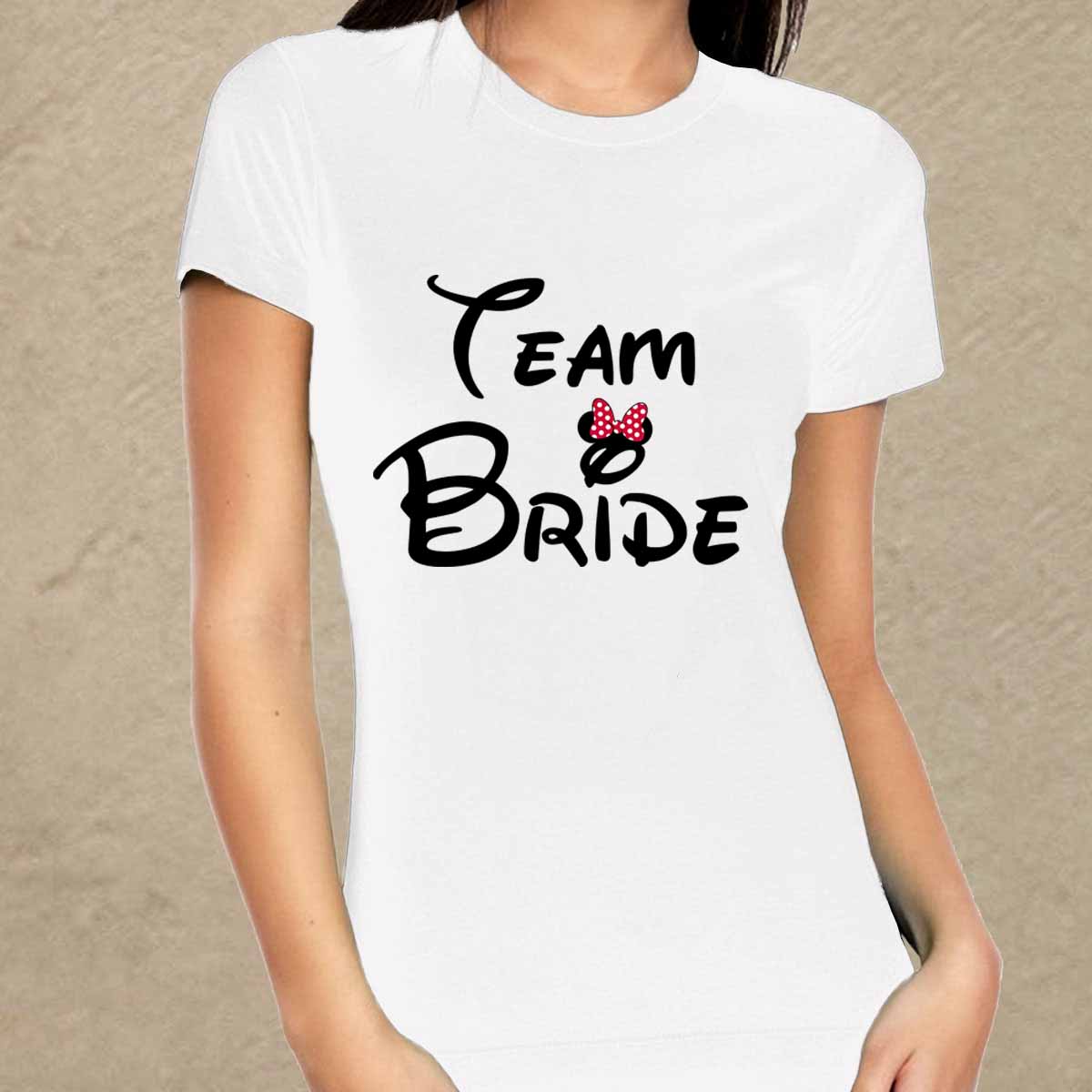 Lánybúcsú Bride Team fehér női póló