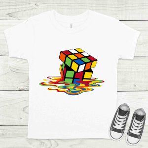 Rubik kocka fehér gyermek póló