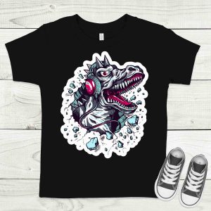 T-rex fekete gyermek póló