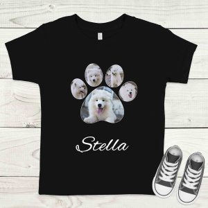 Tappancs fekete gyermek póló kutyád nevével, fotóival