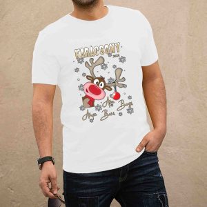 Karácsonyi családi póló nevekkel fehér