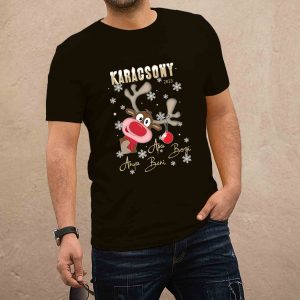 Karácsonyi családi póló nevekkel fekete