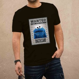 Wanted Cookie Monster fekete póló
