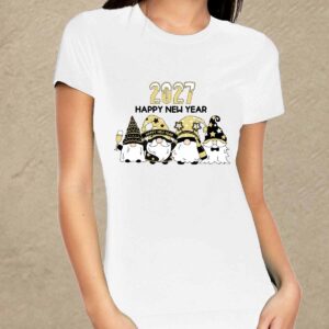 Szilveszteri gnómok fehér női póló