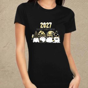 Szilveszteri gnómok fekete női póló