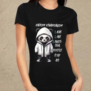 Három kívánság fekete női póló