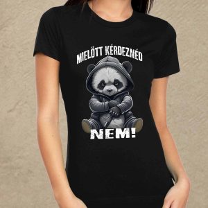 Mielőtt kérdeznéd fekete női póló