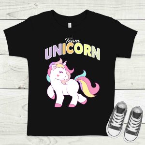 Team Unicorn fekete gyermek póló