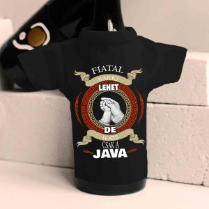 Fiatal bárki lehet (kezek) borosüveg póló fekete