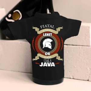 Fiatal bárki lehet (sisak) borosüveg póló fekete