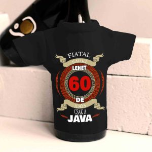 Fiatal bárki lehet (életkorral) borosüveg póló fekete