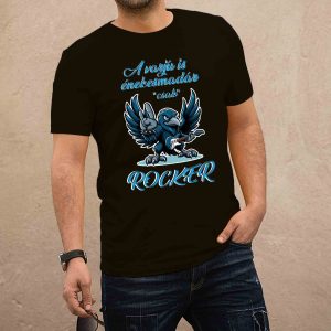Rocker fekete férfi póló