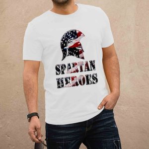 Spartan Heroes (USA) fehér férfi póló