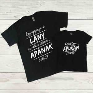 Ellopott szív páros póló fekete