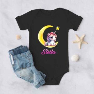 Unikornis névvel fekete body